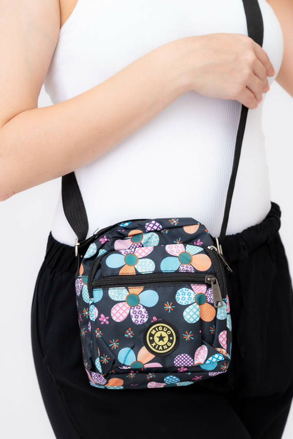 Forever Floral Crossbody Sling Shoulder Summer Bag With 4 Pockets Small