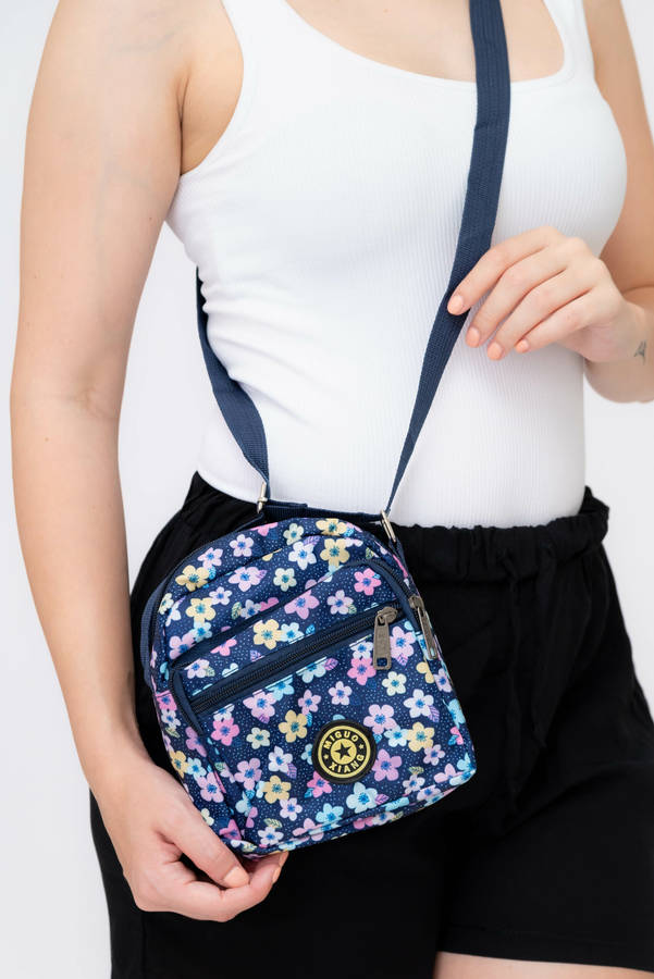 Forever Floral Crossbody Sling Shoulder Summer Bag With 4 Pockets Small