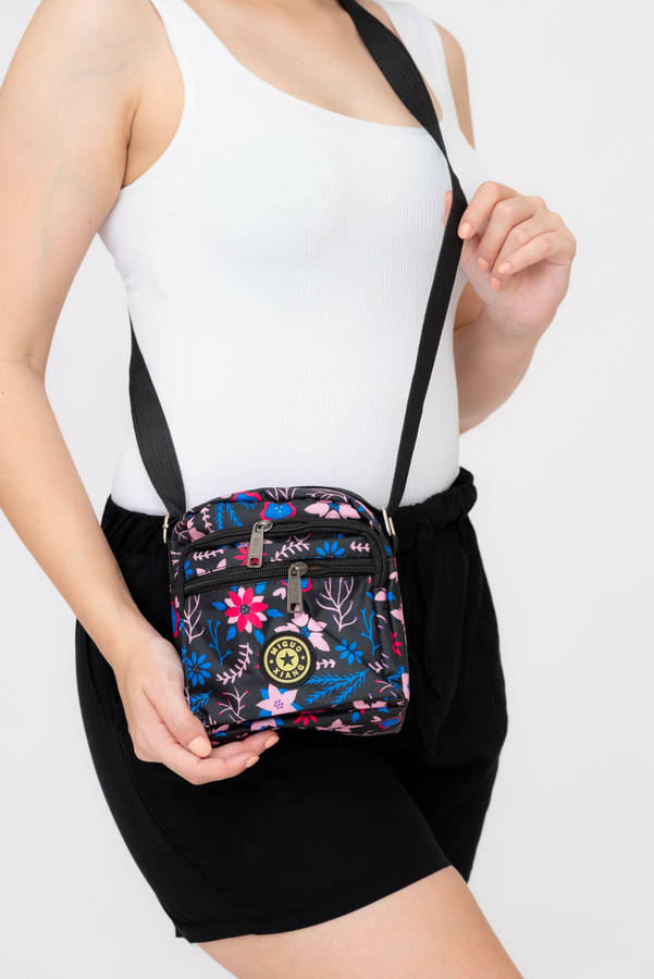 Forever Floral Crossbody Sling Shoulder Summer Bag With 4 Pockets Small
