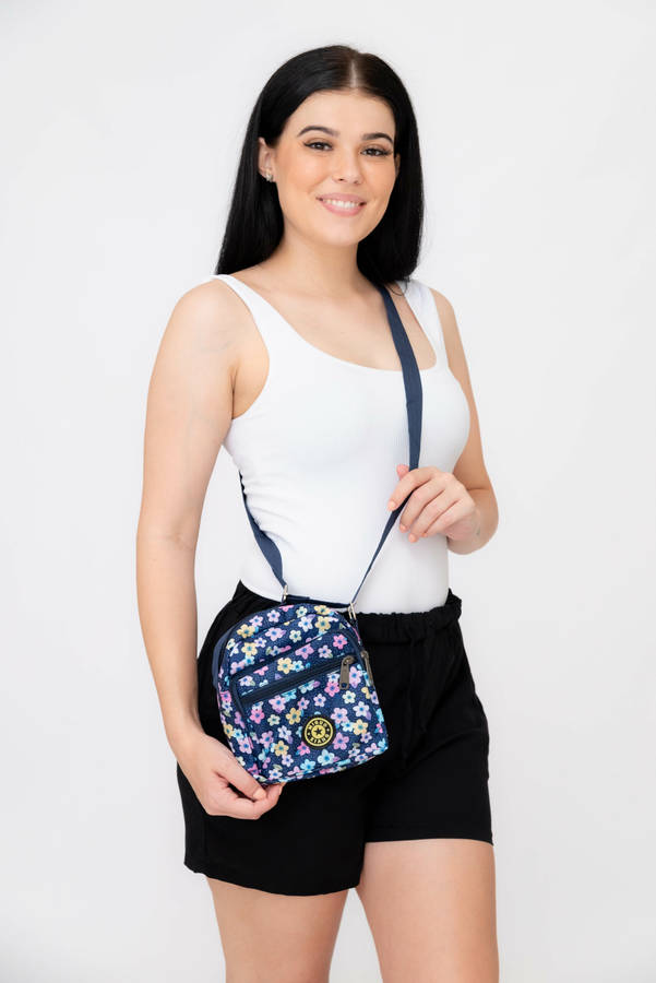 Forever Floral Crossbody Sling Shoulder Summer Bag With 4 Pockets Small