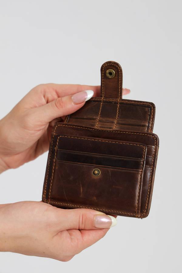 Genuine Leather Slim 5 Slot Credit Card Wallet