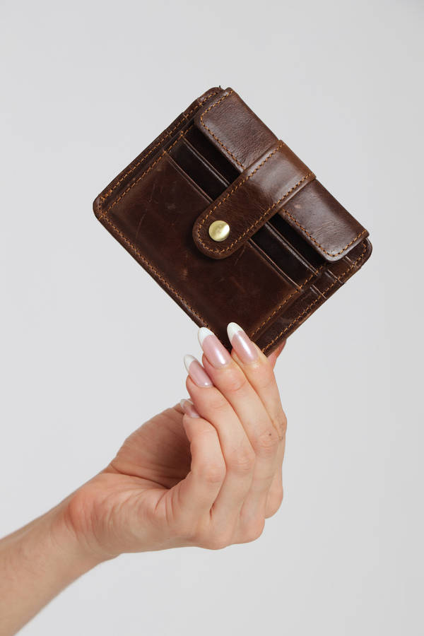 Genuine Leather Slim 5 Slot Credit Card Wallet