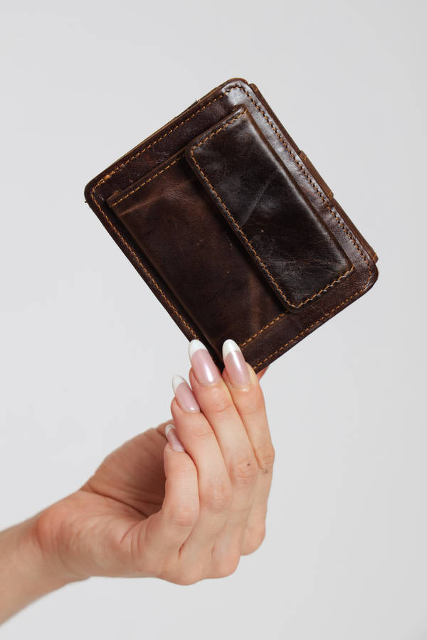 Genuine Leather Slim 5 Slot Credit Card Wallet