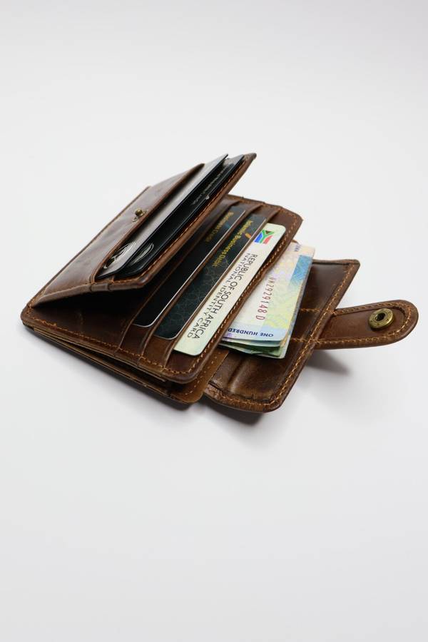 Genuine Leather Slim 5 Slot Credit Card Wallet