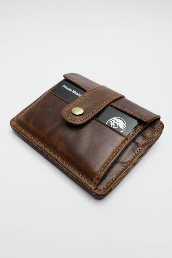 Genuine Leather Slim 5 Slot Credit Card Wallet