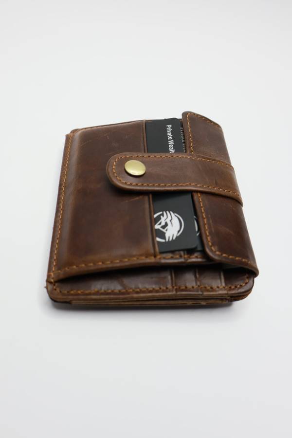 Genuine Leather Slim 5 Slot Credit Card Wallet