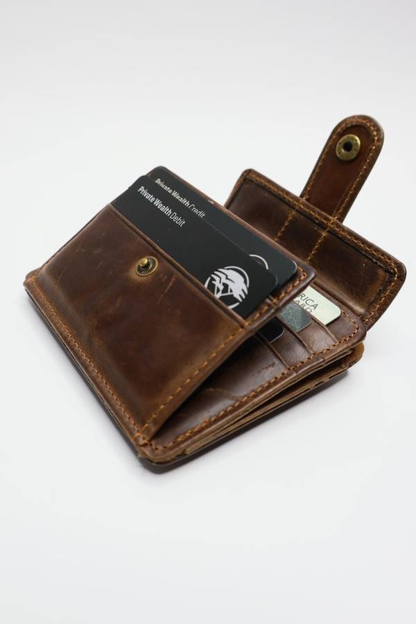 Genuine Leather Slim 5 Slot Credit Card Wallet