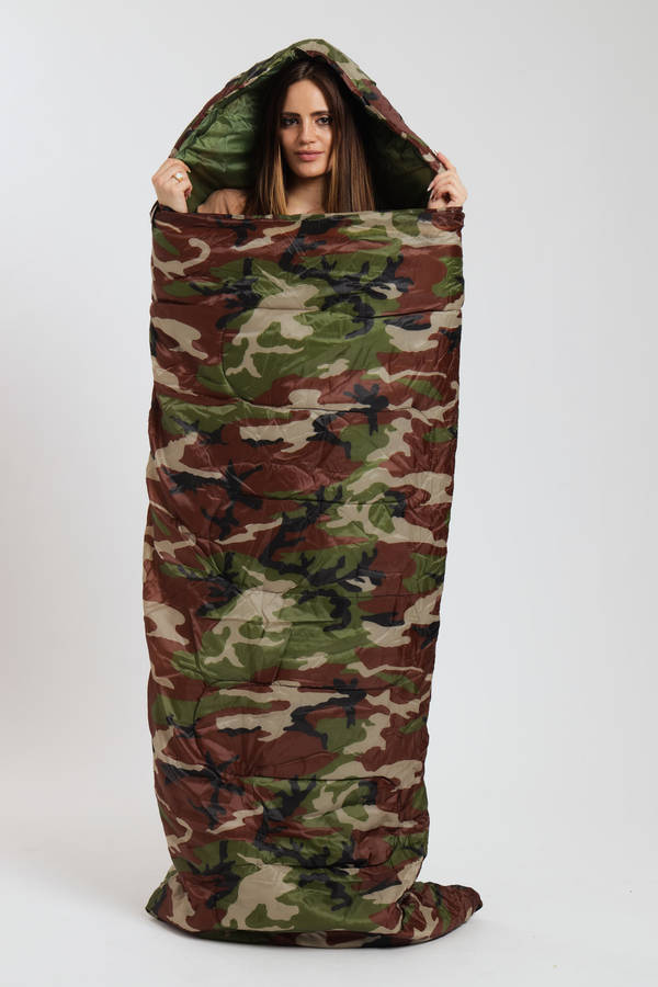 Senza Army Camouflage Travel Sleeping Bag For Adults 1800mm x 750mm
