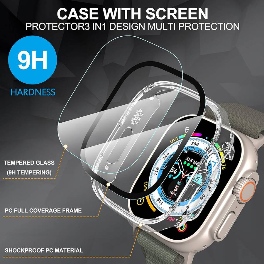 Clear TPU 3D Bumper Case for Apple Watch Ultra - 49mm