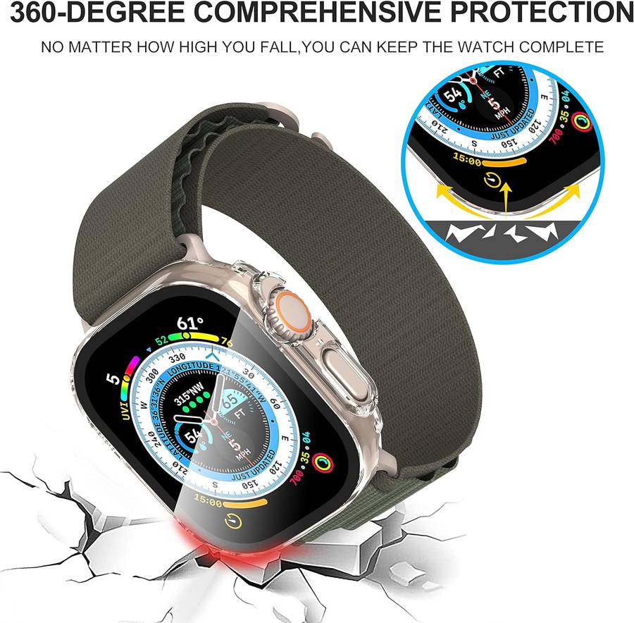 Clear TPU 3D Bumper Case for Apple Watch Ultra - 49mm