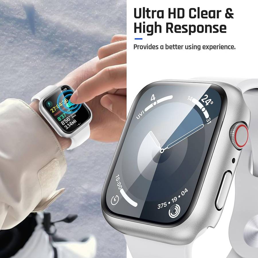 Hard Case and Glass Screen Protector for Apple Watch - 45mm