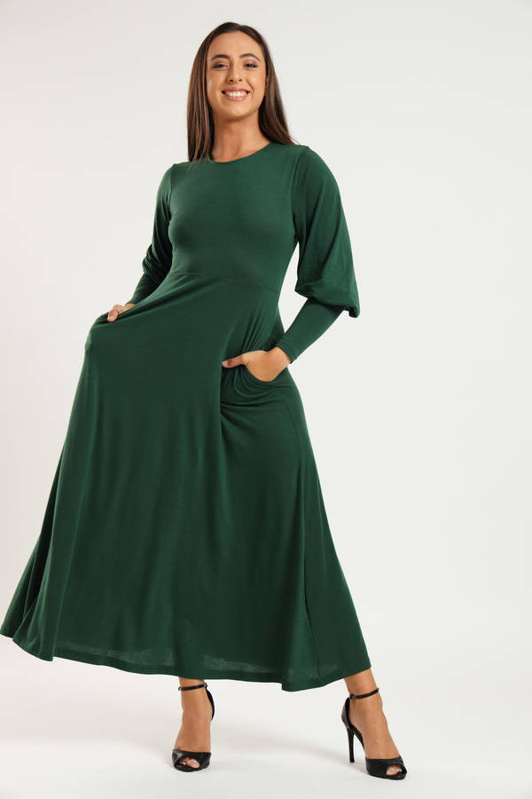 Esmeralda Long Sleeve Full Length Maxi Dress