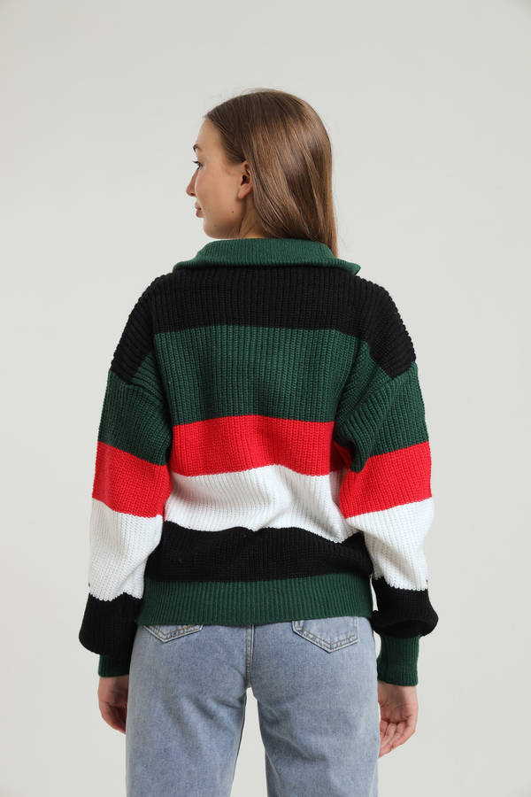 Tommy Colour Block Knitted Zip Up Jersey