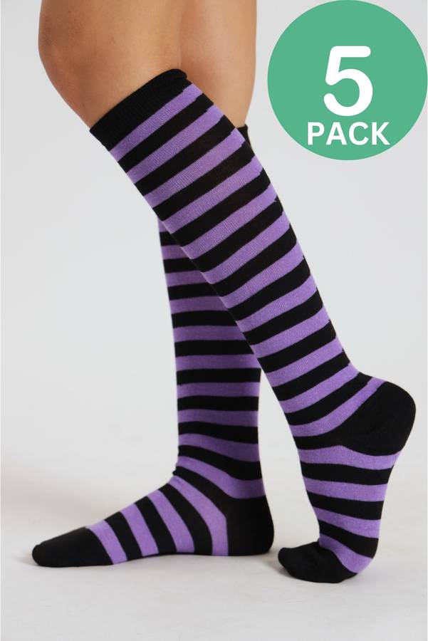 5 Pack Ladies Knee High Socks
