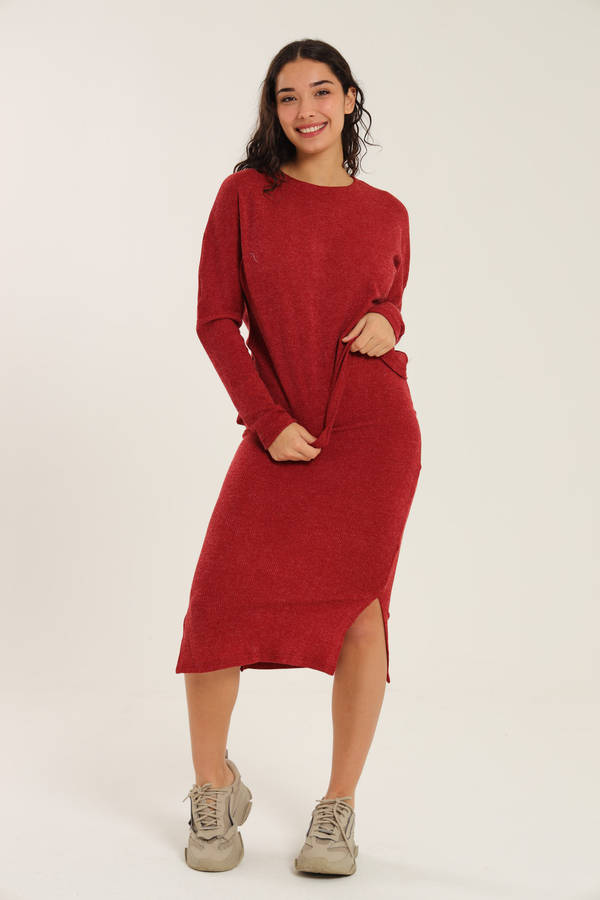 Italian Ribbed Skirt &amp; Long Sleeve Top Winter Set