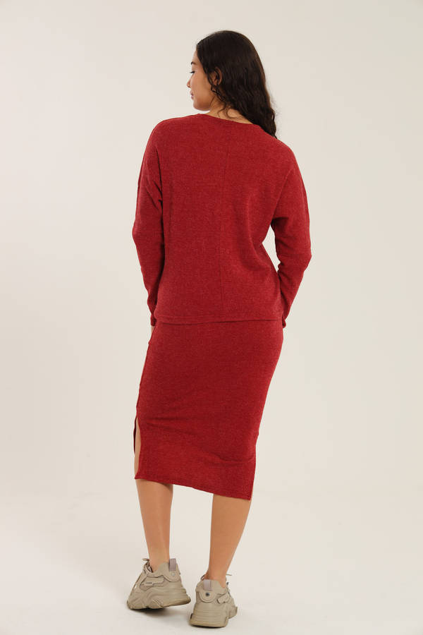 Italian Ribbed Skirt &amp; Long Sleeve Top Winter Set