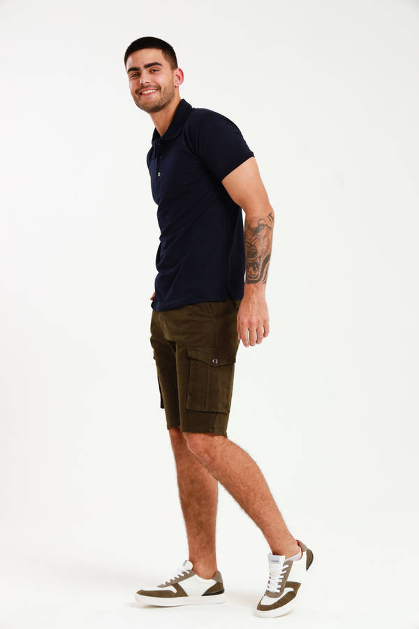 Mens Flat Front Slim Fit Chino Shorts
