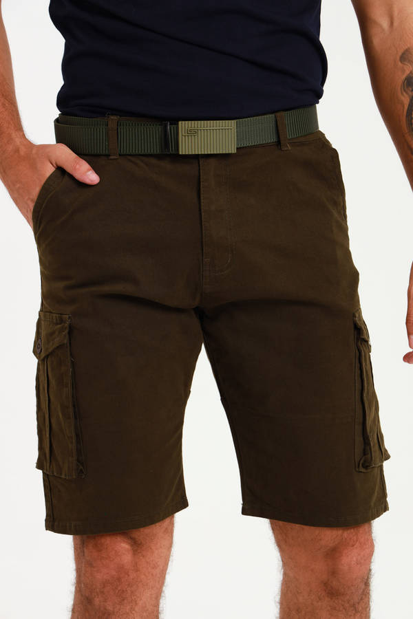 Mens Flat Front Slim Fit Chino Shorts