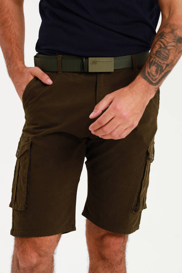 Mens Flat Front Slim Fit Chino Shorts