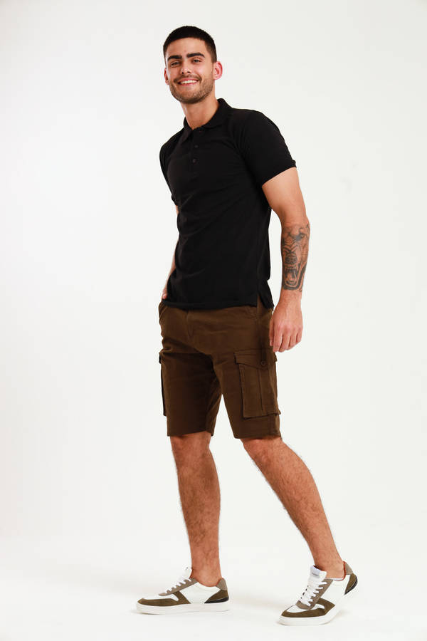 Mens Flat Front Slim Fit Chino Shorts