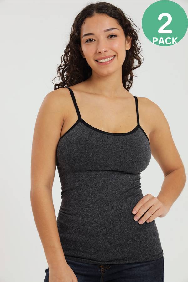 Ladies 2 Pack Compression Strappy Cami Vest
