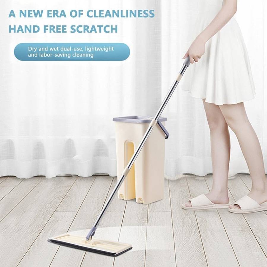 Senza 2 IN 1 Microfiber Scratch Mop Bucket Set with 2 Cloths