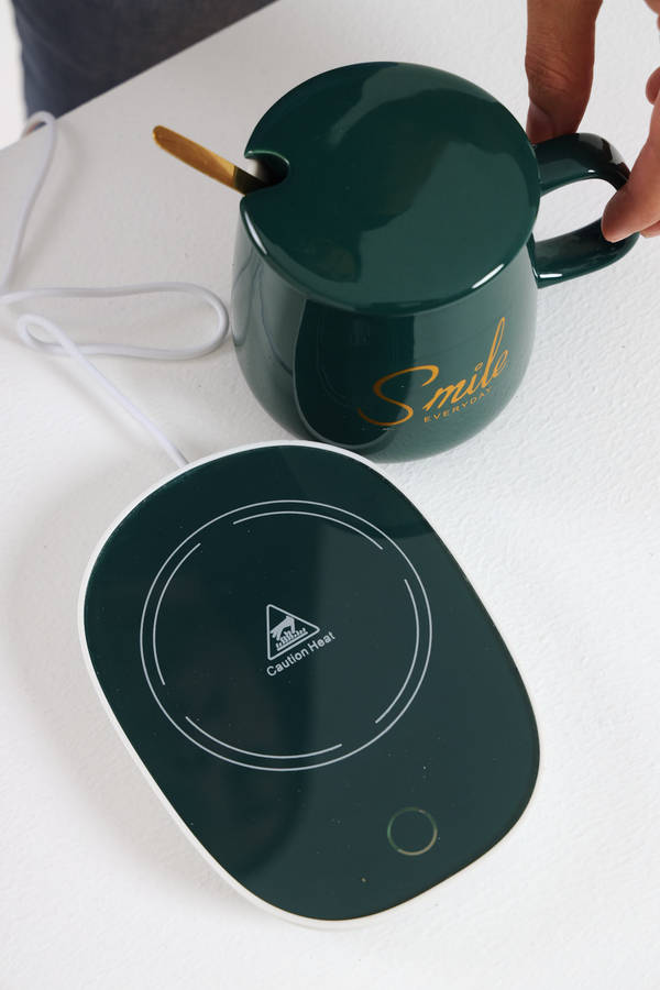 Smart Ceramic Coffee Warming Coaster 4 Piece Heated Mug Set