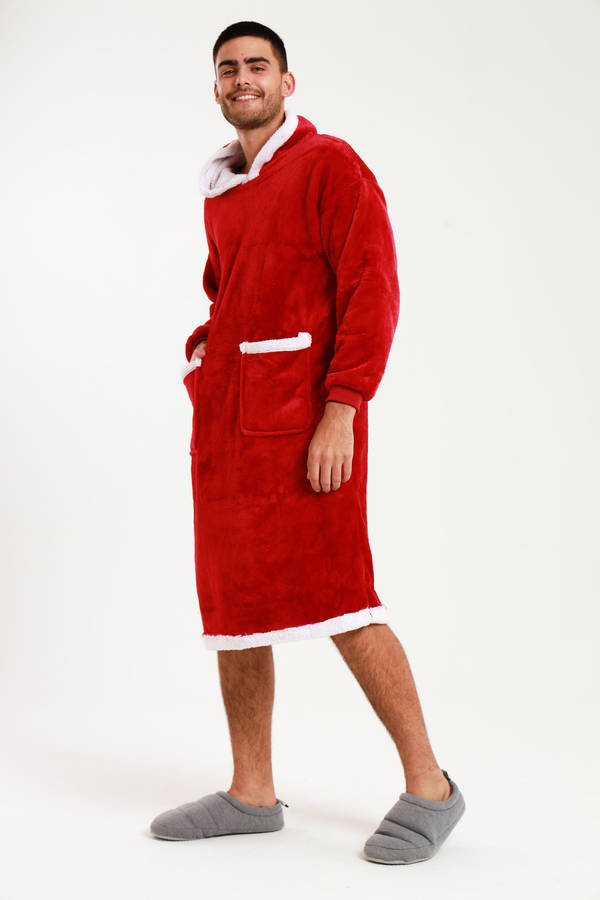 Huggle Hoodie Ultra Plush Free Size Oversized Blanket Red