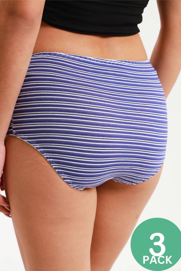 Ladies Fantasy 3 Pack Cotton Spandex Everyday Brief Panties
