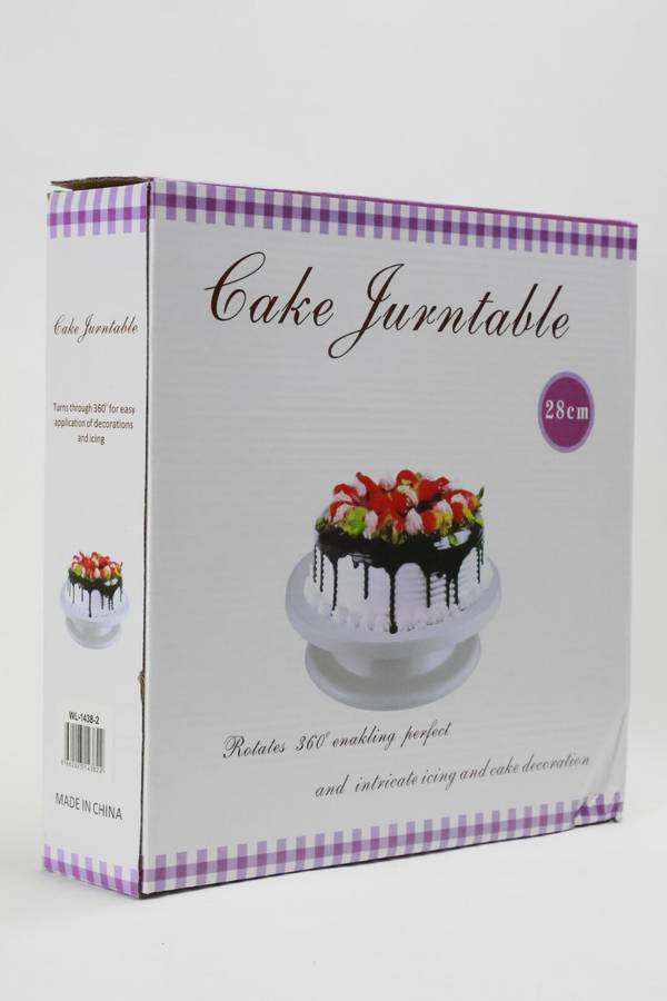 Rotating Cake Turntable Stand 28cm White