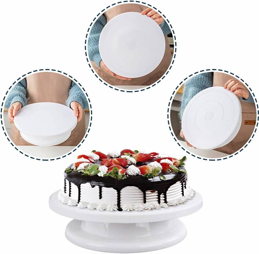Rotating Cake Turntable Stand 28cm White