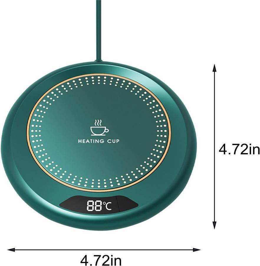 Senza Mug Warmer Coaster For Desk With 2 x Double Walled 150ml Espresso Coffee Cups