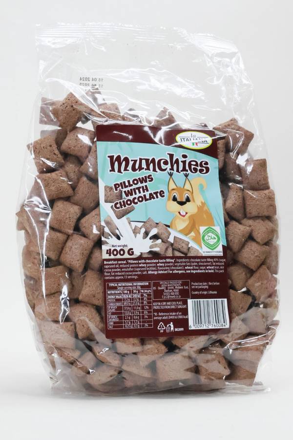 La Italiana Munchies Chocolate Pillows Cereal 400g
