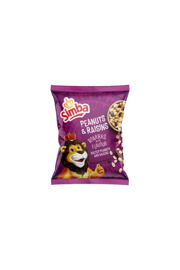 2 Pack Simba Salted Peanuts-Raisins &amp; Salted Bag 50g Per Bag