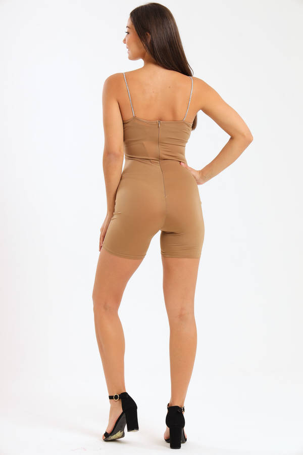 Boom Luxury Strappy SculptKnit Onesie Bodysuit Crystal Straps