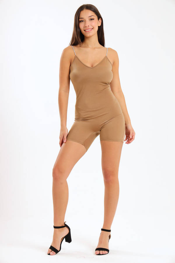 Boom Luxury Strappy SculptKnit Onesie Bodysuit Crystal Straps