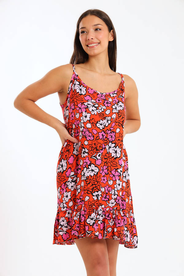 Elsa Floral Printed Strappy Midi Summer Dress