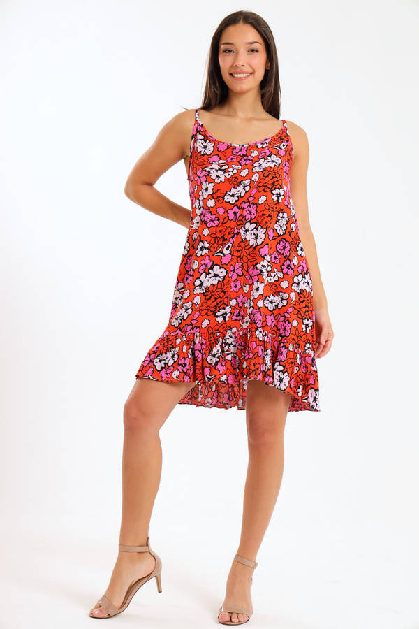 Elsa Floral Printed Strappy Midi Summer Dress