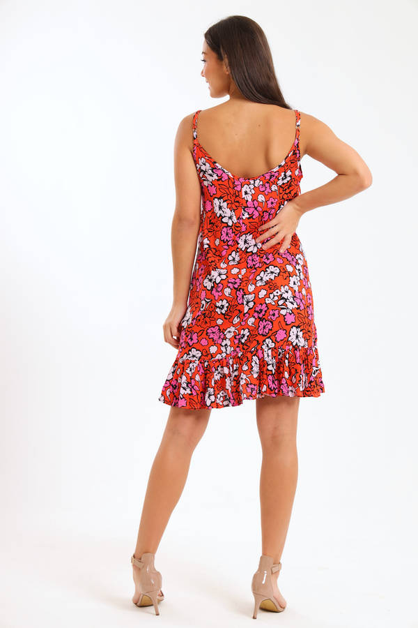 Elsa Floral Printed Strappy Midi Summer Dress