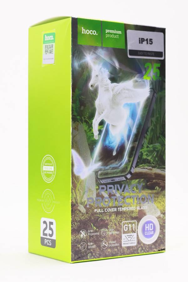 HOCO G11 iPhone 15 Full Cover Privacy Tempered Glass Screen Protector PROMO-2-FOR-1