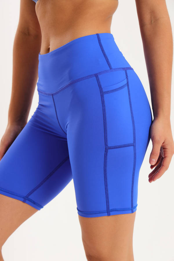 Ladies High Impact Biker Padel Shorts With Pockets