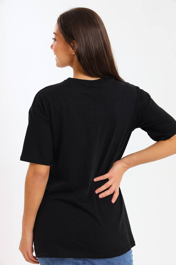 Ladies Printed Slogan Maxi T-shirts