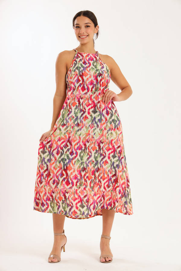 Sunset Rhythm Maxi Strappy Dress