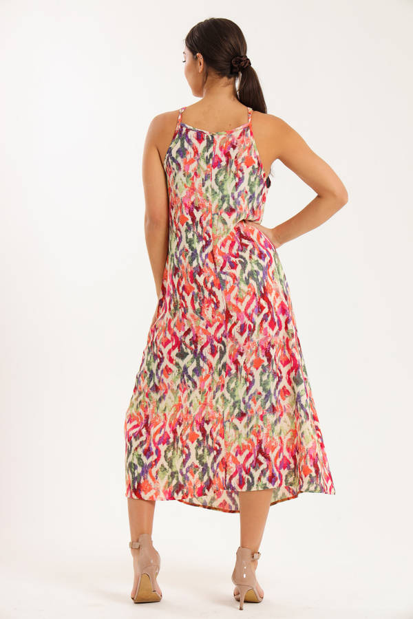 Sunset Rhythm Maxi Strappy Dress