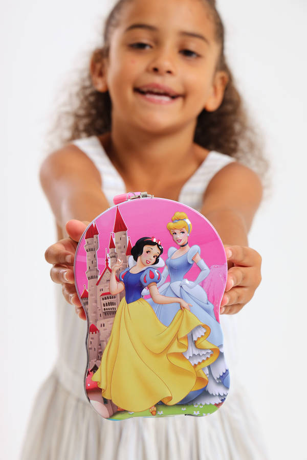 Disney Cartoon Character Metal Bank Coin Box With Lock &amp; Key
