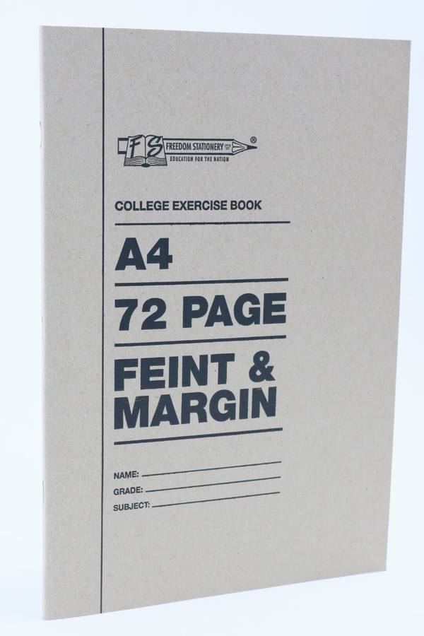 Freedom Stationary 72 Page A4 Feint &amp; Margin Exercise School Book Pack Of 10