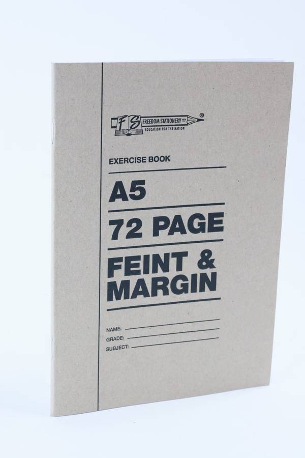 Freedom Stationary 72 Page A5 Feint &amp; Margin Exercise School Book Pack Of 10