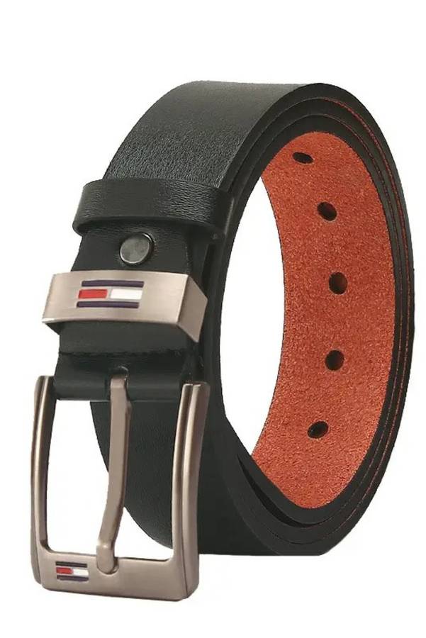 Men's Casual Premium PU Leather Classic Jeans Belt with Prong Buckle