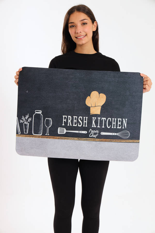 2 Pieces Set Senza® Non Slip Super Absorbent Anti Fatigue PVC Rubber Kitchen Mat