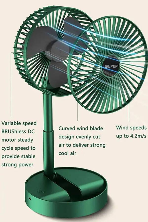 Folding Desktop Rechargeable Telescopic Air Cooler Fan